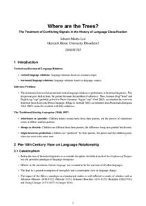 Where are the Trees? The Treatment of Conflicting Signals in the History of Language Classification Johann-Mattis List Heinrich Heine University Düsseldorf