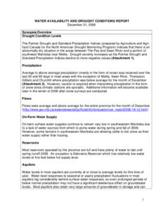 Physical geography / Droughts / Aquifers / Geotechnical engineering / Drought / Groundwater / Prairie Farm Rehabilitation Administration / Rain / Precipitation / Hydrology / Water / Atmospheric sciences