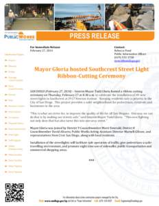 PRESS RELEASE For Immediate Release February 27, 2014 Contact: Rebecca Pond