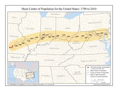 Mean Center of Population for the United States: 1790 to 2010 MICHIGAN IO WA PE N N SY LVA N IA