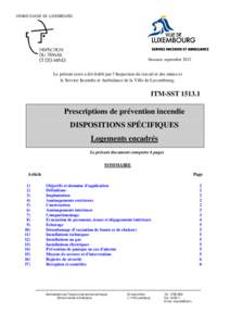 Le présent texte a été établi par l’Inspection du Travail et des Mines et le Service Incendie et Ambulance de la Ville de Luxembourg