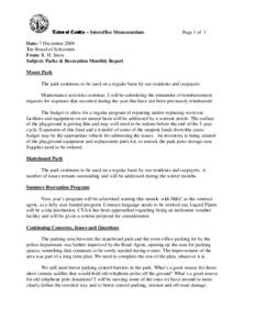 Town of Candia – Interoffice Memorandum  Page 1 of 1 Date: 7 December 2009 To: Board of Selectmen