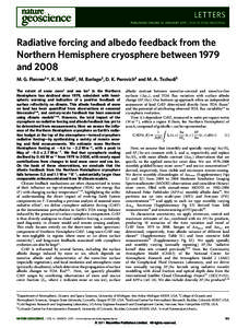 Radiative forcing and albedo feedback from the Northern Hemisphere cryosphere between 1979 and 2008