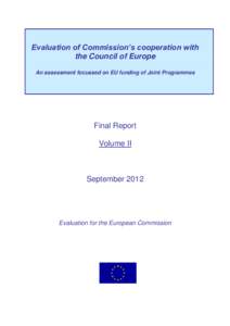 Evaluation oF EC-CoE cooperation - Vol I