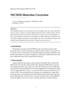 Instrument Science Report OSG-CAL[removed]NICMOS Distortion Correction C. Cox, C. Ritchie, E. Bergeron, J. Mackenty, K. Noll. December 15, 1997