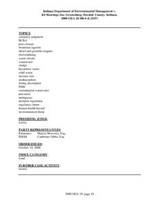 Indiana Department of Environmental Management v. KS Bearings, Inc, Greensburg, Decatur County, Indiana[removed]OEA[removed]S-E[removed]TOPICS: summary judgment