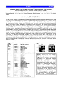 Characterization of a novel vasopressin/oxytocin superfamily peptide and its receptor from an ascidian, Ciona intestinalis