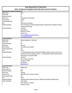 Iowa Department of Education[removed]Approved Supplemental Education Service Providers Bondurant-Farrar Community School District Subject Areas:  Math