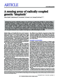 ARTICLE  doi:[removed]nature10722 A sensing array of radically coupled genetic ‘biopixels’