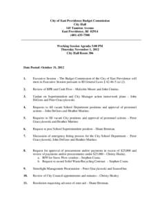 City of East Providence Budget Commission City Hall 145 Taunton Avenue East Providence, RI[removed]7500