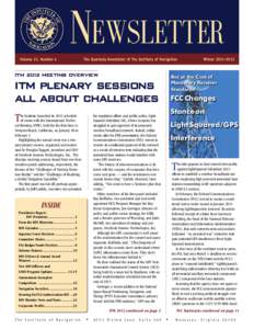 Newsletter Volume 21, Number 4  The Quarterly Newsletter of The Institute of Navigation