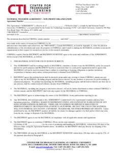 Ithaca /  New York / Association of American Universities / Association of Public and Land-Grant Universities / Cornell University / Ivy League / Middle States Association of Colleges and Schools / Material transfer agreement / Electronic signature / Email / Tompkins County /  New York / Geography of New York / New York