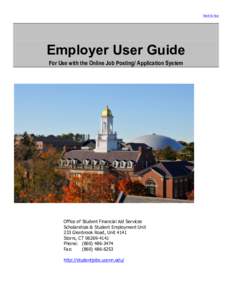 back to top  Employer User Guide For Use with the Online Job Posting/ Application System  Office of Student Financial Aid Services