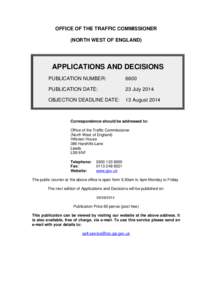 Applications and decisions 23 July 2014