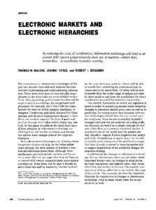 ARTICLES  ELECTRONIC MARKETS AND