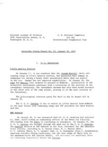 National Academy of Sciences 	U. S. National Committee 2101 Constitution Avenue, N. W. 	for the Washington 25, D. C.	International Geophysical Year Antarctic Status Re port No. 12, Januar y[removed]