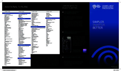 ADDITIONAL TV PLANS  ADDITIONAL PACKAGES WHICH REQUIRE SUBSCRIPTIONS  CHANNEL NAME