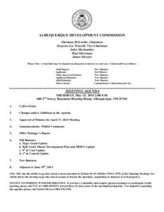 ALBUQUERQUE DEVELOPMENT COMMISSION Sherman McCorkle, Chairman Grayson Lee Trussell, Vice-Chairman John Mechenbier Paul Silverman James Strozier