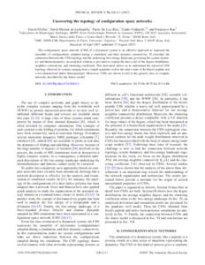 PHYSICAL REVIEW E 76, 026113 共2007兲  Uncovering the topology of configuration space networks 1  David Gfeller,1 David Morton de Lachapelle,1 Paolo De Los Rios,1 Guido Caldarelli,2,3 and Francesco Rao2