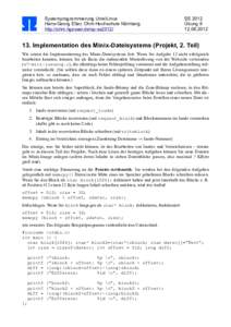 Systemprogrammierung Unix/Linux Hans-Georg Eßer, Ohm-Hochschule Nürnberg http://ohm.hgesser.de/sp-ss2012/ SS 2012 Übung 8