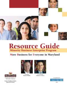 Resource Guide Minority Business Enterprise Program More Business for Everyone in Maryland  Governor