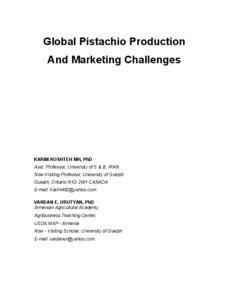 Global Pistachio Production and Marketing Challenges