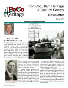 Port Coquitlam Heritage & Cultural Society Newsletter Spring[removed]Community Archives