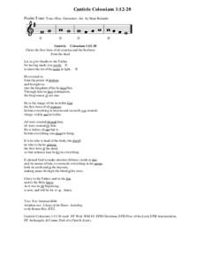 Canticle Colossians 1:12-20 Psalm Tone: Tone 4 Rus. Octoechos--Arr. by Sloan Rolando. j  k