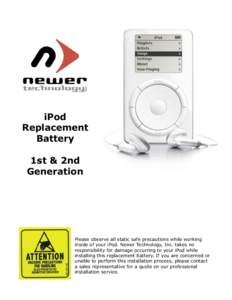 iPod Replacement Battery 1st & 2nd Generation