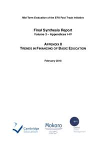 Mid-Term Evaluation of the EFA Fast Track Initiative  Final Synthesis Report Volume 3 – Appendices I–IV  APPENDIX II