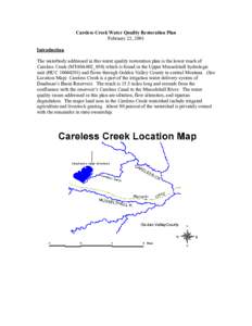 Montana DEQ - Careless Creek Water Quality Restoration Plan