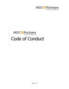 Code of Conduct  Page 1 of 23 Contents APPLICABILITY OF THE CODE ...................................................................................... 4