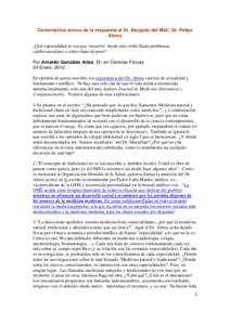 4. Comentarios acerca de la respuesta al Dr Abreu ARNALDO
