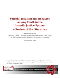 Suicidal Ideation and Behavior among Youth in the Juvenile Justice System: A Review of the Literature