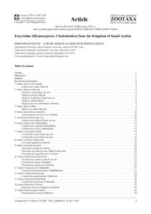 Encyrtidae (Hymenoptera: Chalcidoidea) from the Kingdom of Saudi Arabia