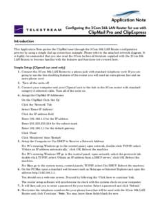 Configuring the 3Com 56k LAN Router for use with ClipMail Pro and ClipExpress App Note