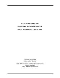 Economics / Financial statement / Defined benefit pension plan / Asset allocation / Pension / Rhode Island / Florida State Board of Administration / Financial economics / Investment / Finance