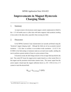 Improvements in Magnet Hysteresis Charging Mode