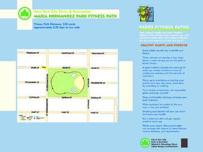 New York City Parks & Recreation  MARIA HERNANDEZ PARK FITNESS PATH Fitness Path Distance: 542 yards Approximately 3.25 laps to one mile