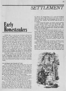 13 ,  SETTLEMENT Early Homesteaders