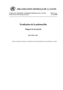 ORGANISATION MONDIALE DE LA SANTE CINQUANTE-TROISIEME ASSEMBLEE MONDIALE DE LA SANTE Point 12.9 de l’ordre du jour provisoire A53/11 Corr.1 12 mai 2000