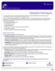 UW CareLink  Relaxation Techniques W