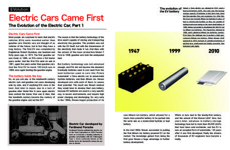 EVolution  The evolution of the EV battery  Electric Cars Came First