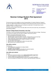 NEWMAN COLLEGE Educating in the Marist Tradition Address: Phone: Facsimile: Email:
