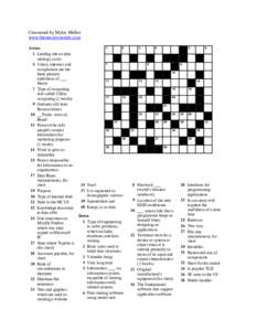 Crossword by Myles Mellor www.themecrosswords.com Across 1 Leading site on data mining (.com) 5 Union, intersect and