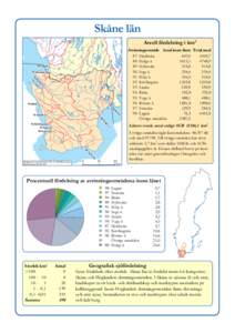 Skåne län Areell fördelning i km2