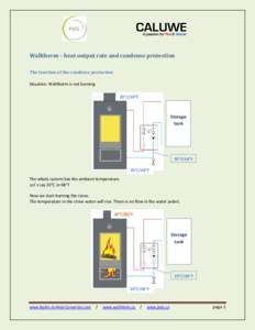 Walltherm – heat output rate and condense protection The function of the condense protection Situation: Walltherm is not burning 20°C/68°F  Storage