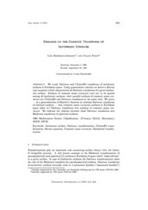313  Doc. Math. J. DMV Remarks on the Darboux Transform of Isothermic Surfaces