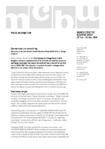 PRESS INFORMATION  MUNICH CREATIVE BUSINESS WEEK 22 Feb - 02 Mar 2014