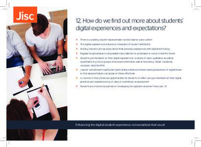 12. How do we find out more about students’ digital experiences and expectations? » » » »